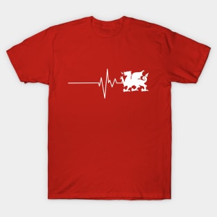 Wales Heartbeat I Love Wales And Proud Of My Welsh Heritage T-Shirt